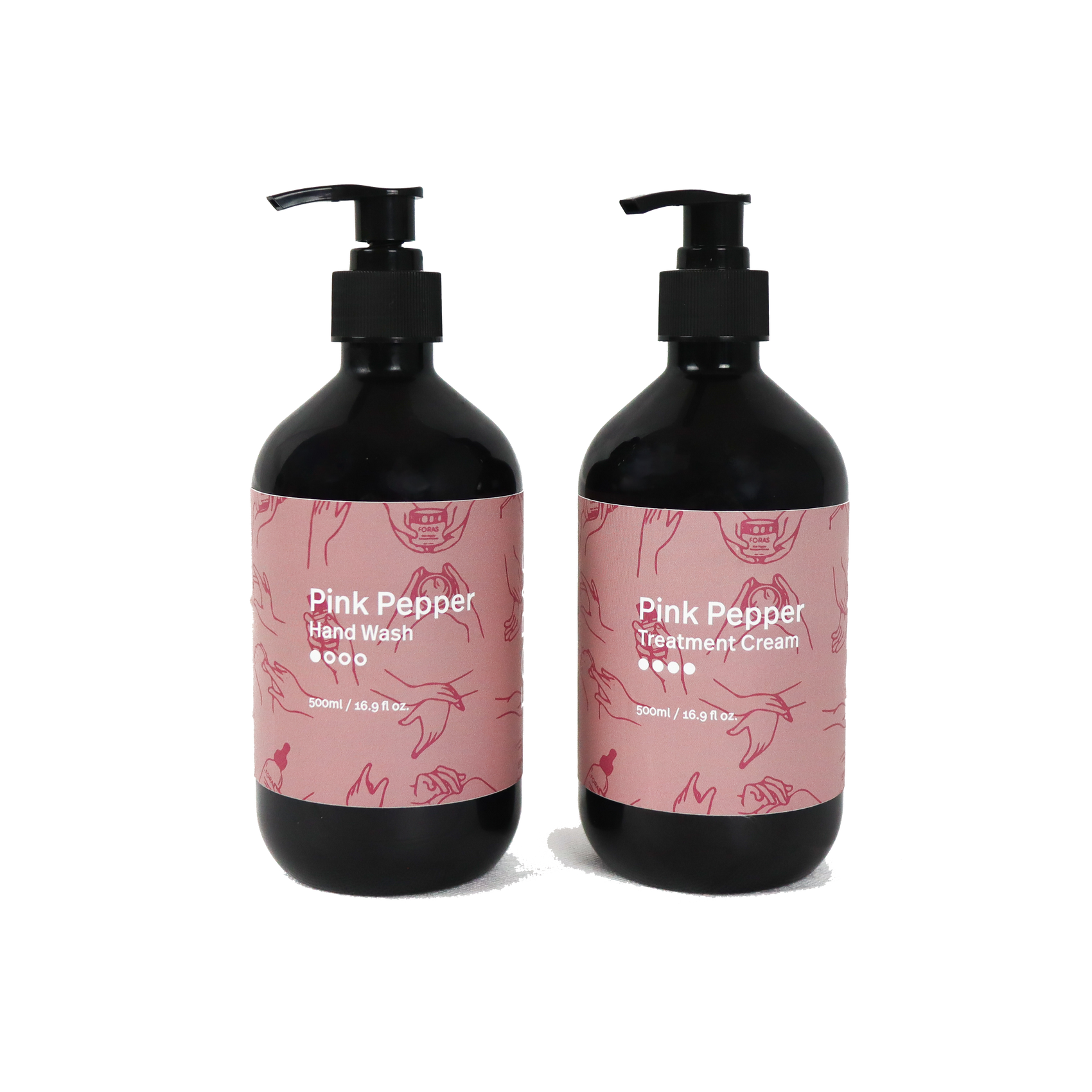Pink Pepper Hand Wash & Treatment Cream 500ml Set