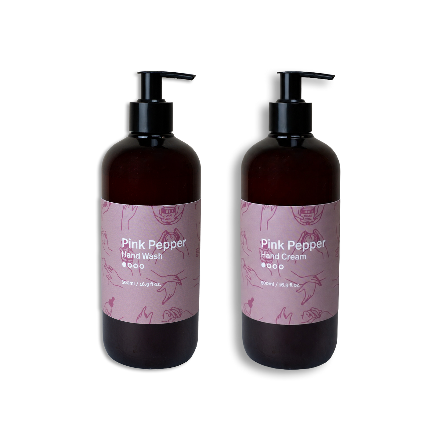Pink Pepper Hand Wash & Treatment Cream 500ml Set