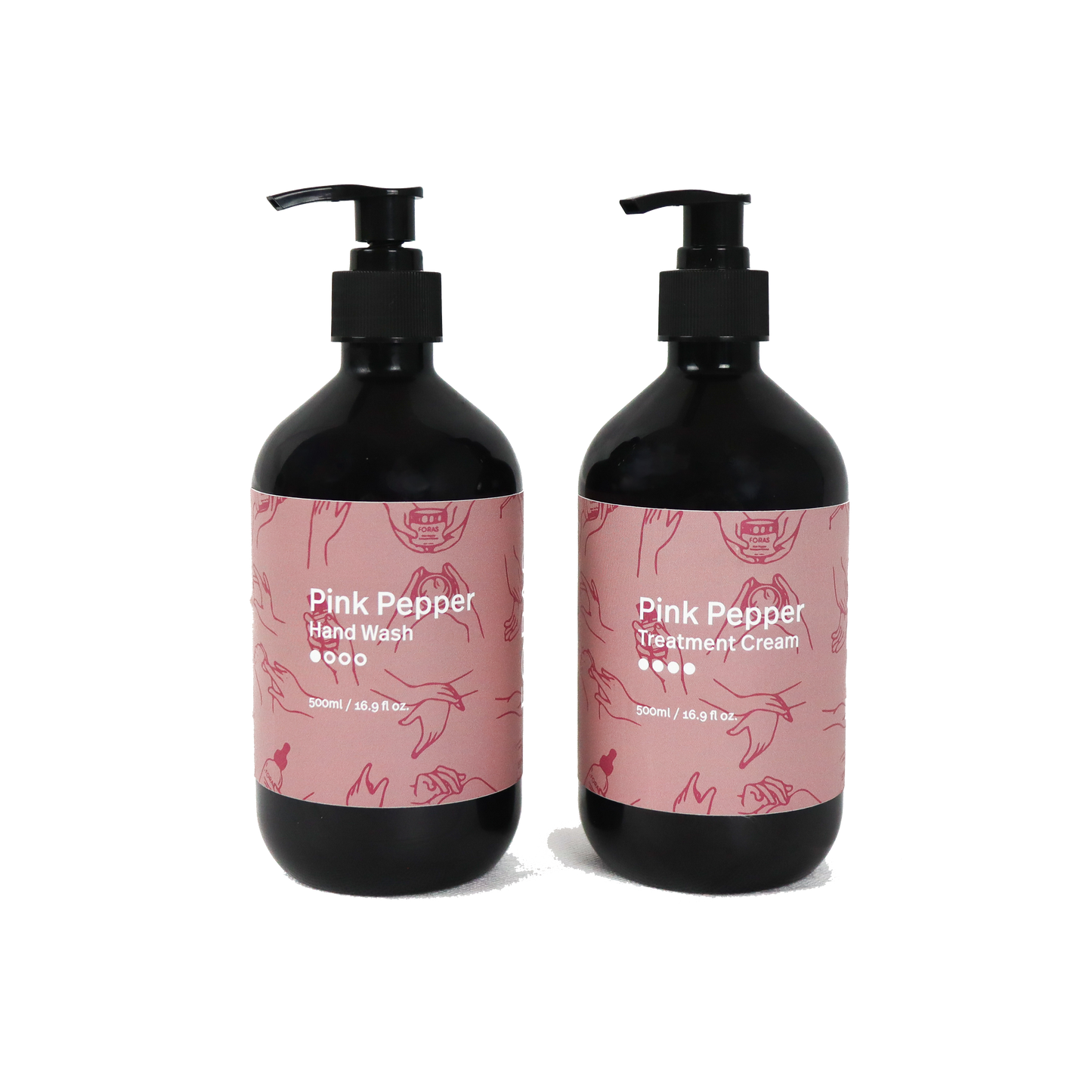 Pink Pepper Hand Wash & Treatment Cream 500ml Set